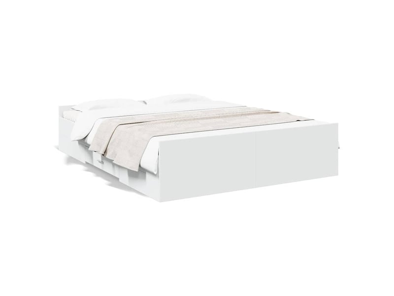  Lit double- lit adulte -  cadre de lit avec tiroirs sans matelas blanc 150x200 cm  - Conforama A