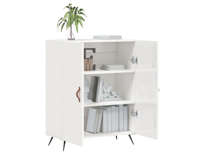  Buffet - bahut - meuble de rangement blanc brillant 69,5x34x90 cm bois d'ingénierie  - Conforama D