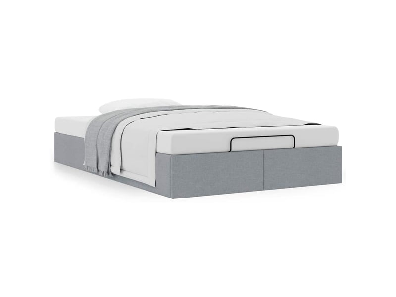 Lit double- lit adulte - cadre de lit ottoman sans matelas gris clair 120x200 cm tissu - Conforama C