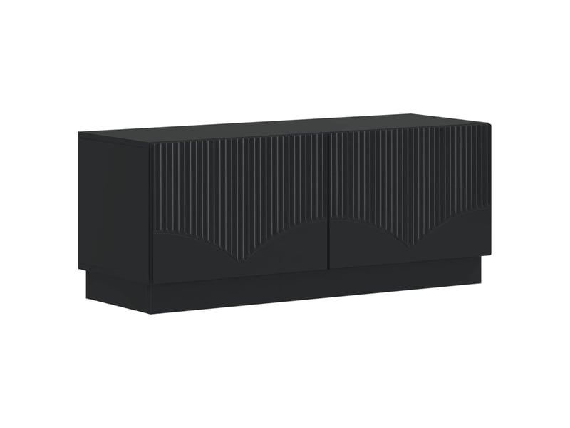  Meuble tv - banc tv - meuble de rangement led hoorn 3 pcs noir bois d'ingénierie  - Conforama D