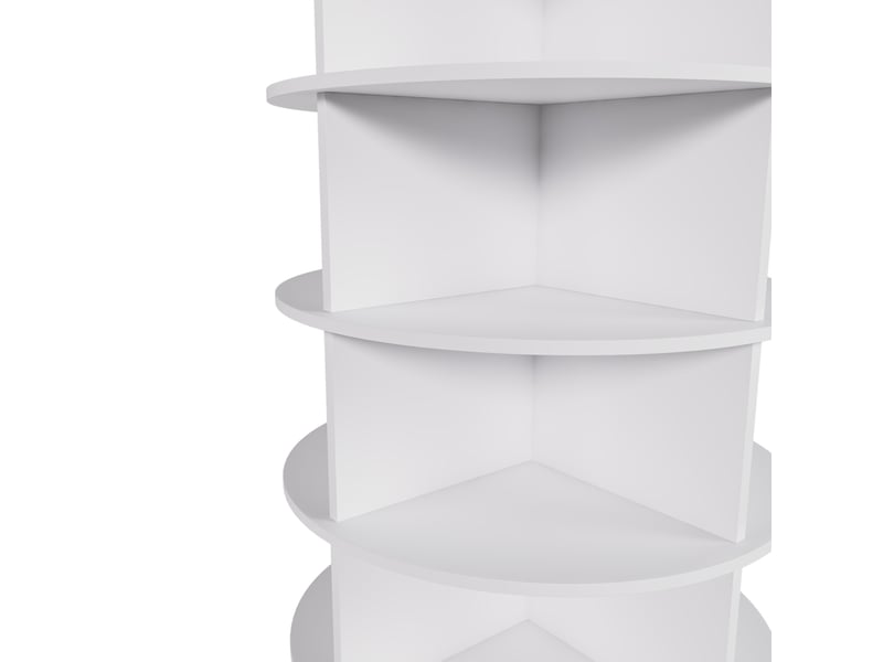  Étagère à chaussures tournante 60x60x184 cm blanc pvc, 8 niveaux 360° pour 32 paires de chaussures  - Conforama E