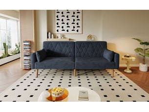 Canapé droit convertible NECHE N653P9765D 2 places Velours noir