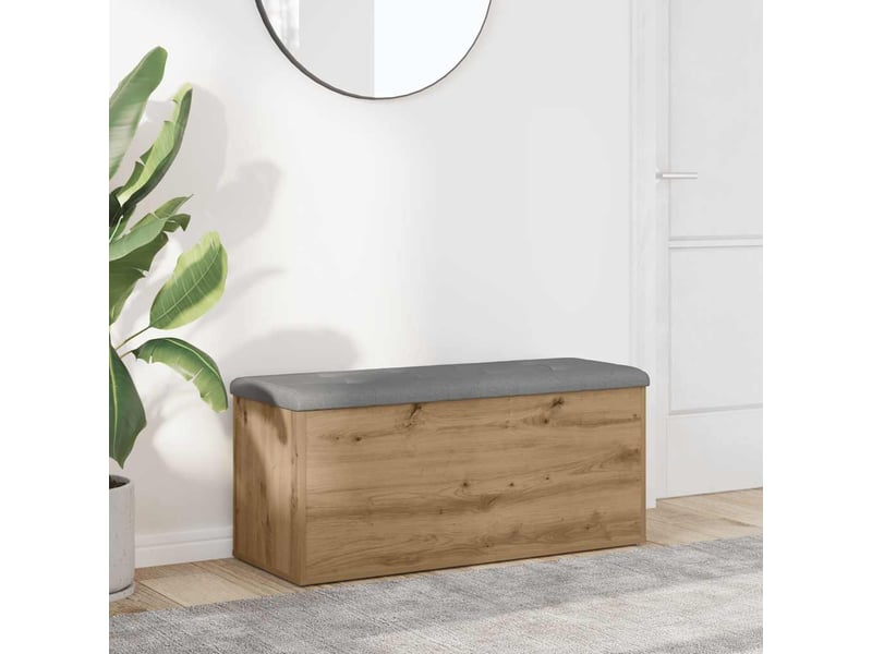  Banc chambre, banc de rangement chêne artisanal 102x42x45cm bois d'ingénierie  - Conforama B