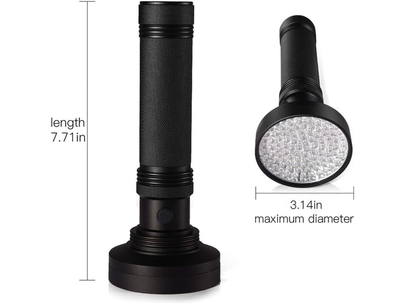  Lampe de poche uv lampe de torche 100 leds violet pour animal domestique d'urine détecteur de taches-noir  - Conforama E
