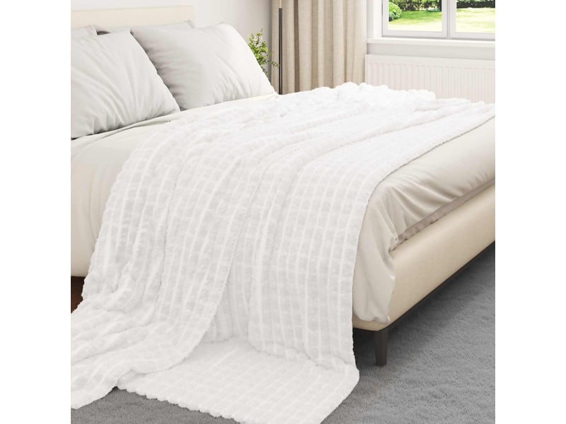  Couverture jetée de canapé 6 pcs blanc 270x240 cm 8.9 kg toison  - Conforama C