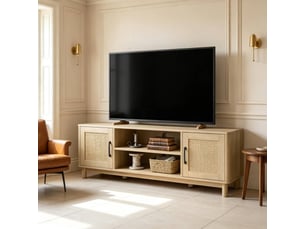 Meuble tv coloris bois clair 135 cm <strong>MIVRAY </strong>  <strong></strong>