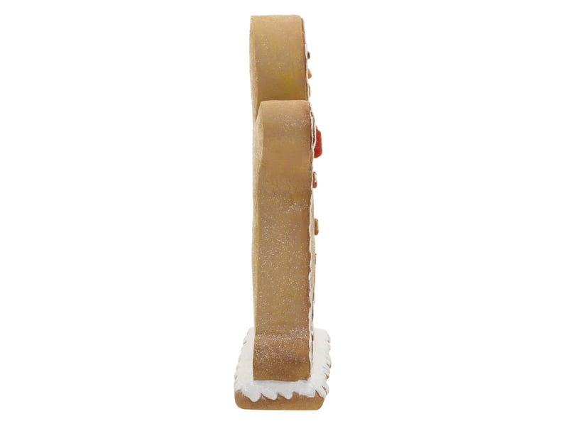  Ecd germany figurine de noël bonhomme en pain d'épices à led 75 cm, décoration lumineuse d'interieur sur piles (non incluses) avec un nœud papillon, ornement à poser pour cheminée plateau de table ECD Germany GmbH - Conforama E
