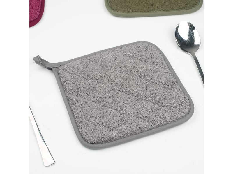 Lot de 5 maniques de cuisine résistantes à la chaleur - dessous de plat pour four - maniques en tissu éponge - pour la cuisson et la pâtisserie(gris) - Conforama E