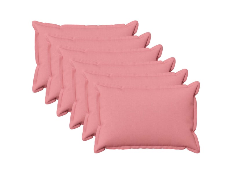Lot de 6 coussins avec oreiller, coussins décoratifs houten rose lin synthétique cf51321 - Conforama B