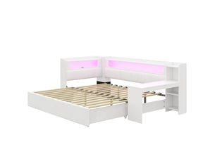 Lit banquette 90x200 cm <strong>SAPGAKS</strong> <strong></strong> coloris blanc