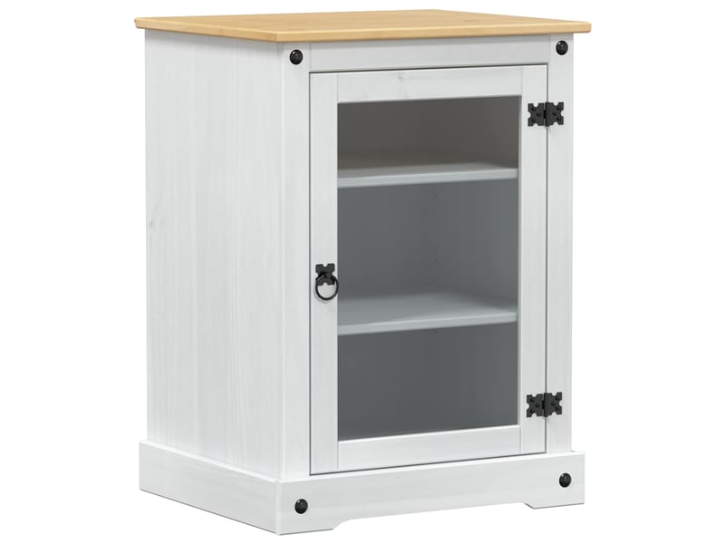  Cabinet hifi blanc 60x50x82 cm pin massif  - Conforama A