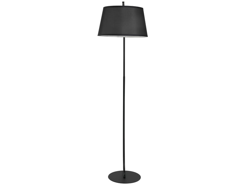  Lampadaire incurvé pour le salon – lampe arquée moderne en métal – lampadaire en métal et lin noir  - Conforama A