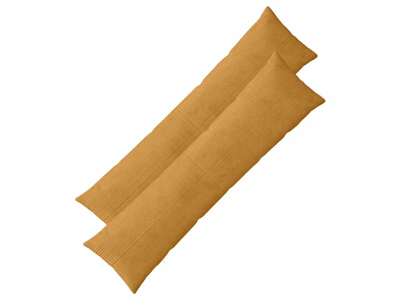  Lot de 2 housses de coussin almelo jaune 40 x 145 cm velours côtelé cf49394  - Conforama B