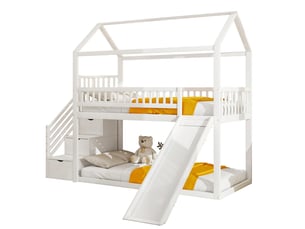 Lit cabane 90x200 cm SOGEU   coloris blanc