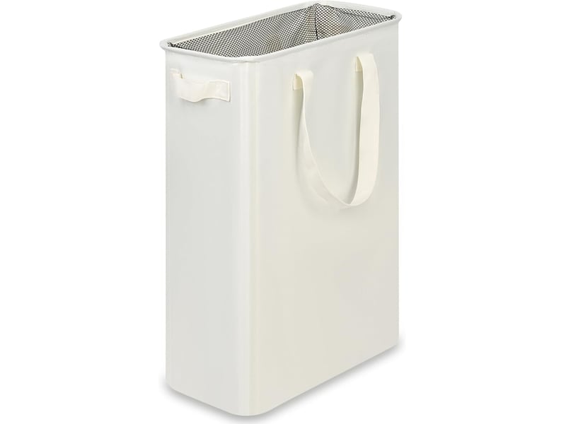  Panier à linge blanc cassé 15*8*22 pouces 1 panier à linge étroit avec poignée panier à linge sale pliable buanderie  - Conforama B
