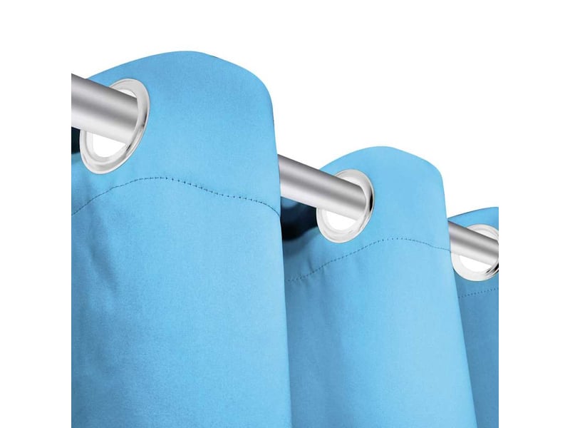  Lot de 2 rideaux avec œillets métalliques 135 x 175 cm turquoise cf43589  - Conforama D