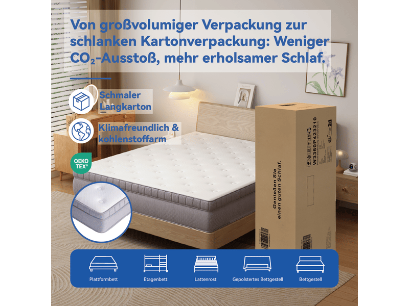  Matelas 180x200 cm fermeté h3-épaisseur 25 cm avec mousse confort-certifié oeko-tex Seemorething - Conforama E
