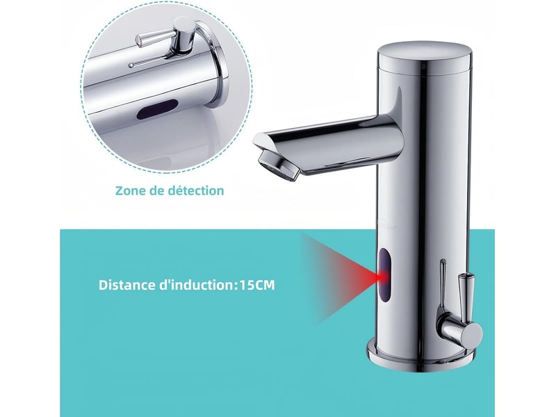  Mitigeur lavabo automatique à infrarouge – robinet à détection  - Conforama C