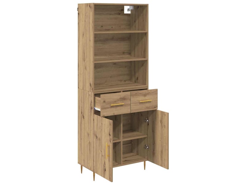  Buffet - haut armoire chêne artisanal 69,5 x 34 x 180 cm  - Conforama E