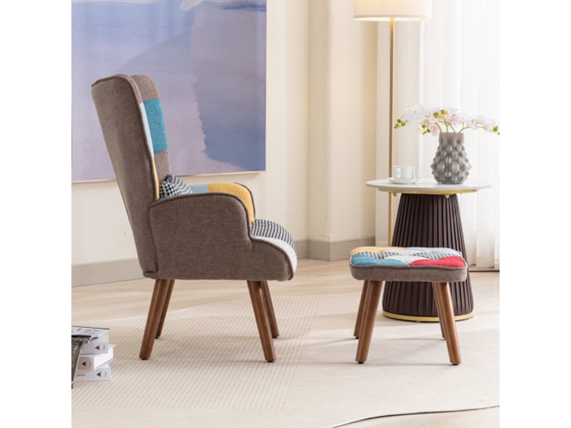 Fauteuil détente avec repose-jambes, coussin et dossier confort, set assorti, idéal salon ou bureau  - Conforama R