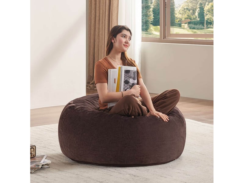  Pouf poire modenvie pliable 90 x 90 x 50 cm marron  - Conforama B