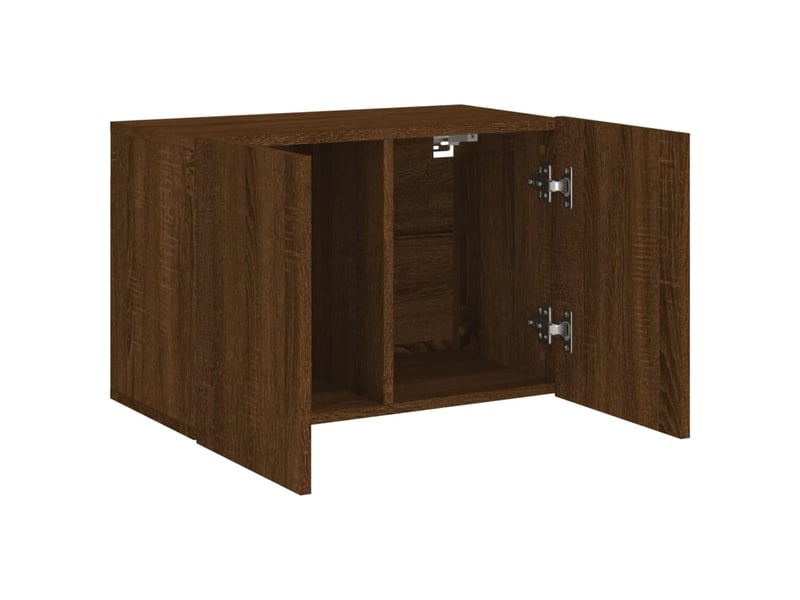  Meuble tv - banc tv - meuble de rangement mural chêne marron 60x30x41 cm  - Conforama E