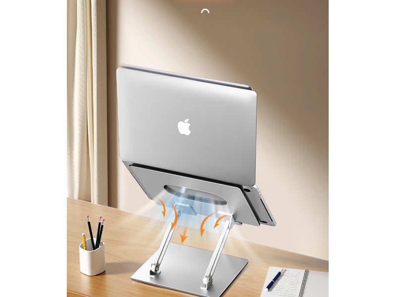 Support ordinateur portable compatible avec macbook air, pro, dell et hp – argent - Conforama D