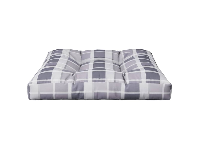  Coussin de palette, coussin de chaise, coussin de canapé motif à carreaux gris 80x80x12 cm tissu cf55365  - Conforama D