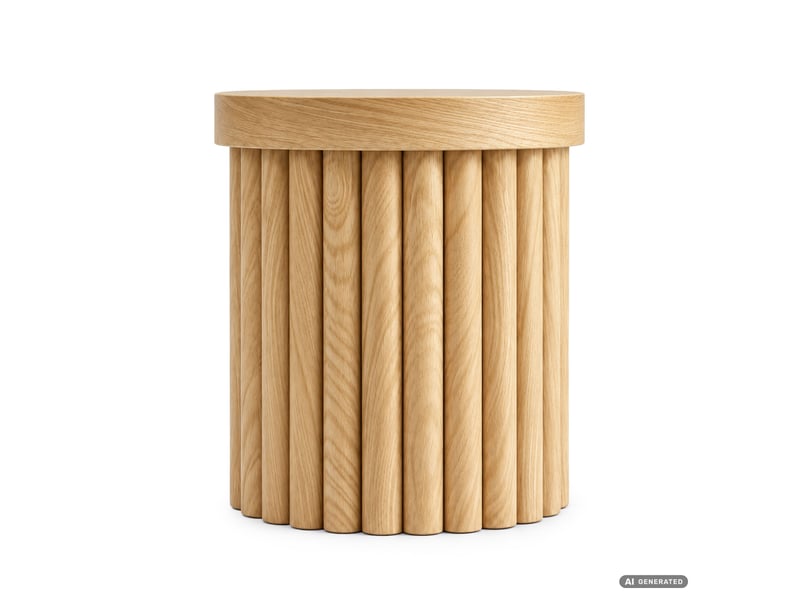  Table basse tino coloris bois naturel 40 cm ronde à piètement cannelé 40x40x49 cm TINO - Conforama B