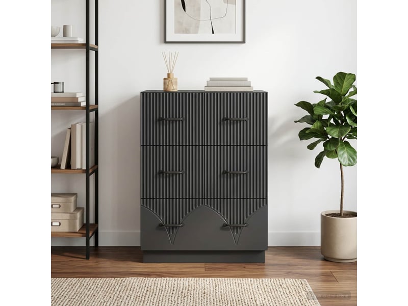 Armoire de rangement bureau, armoire à tiroirs noir 66 x 34,5 x 87 cm bois d'ingénierie - Conforama D