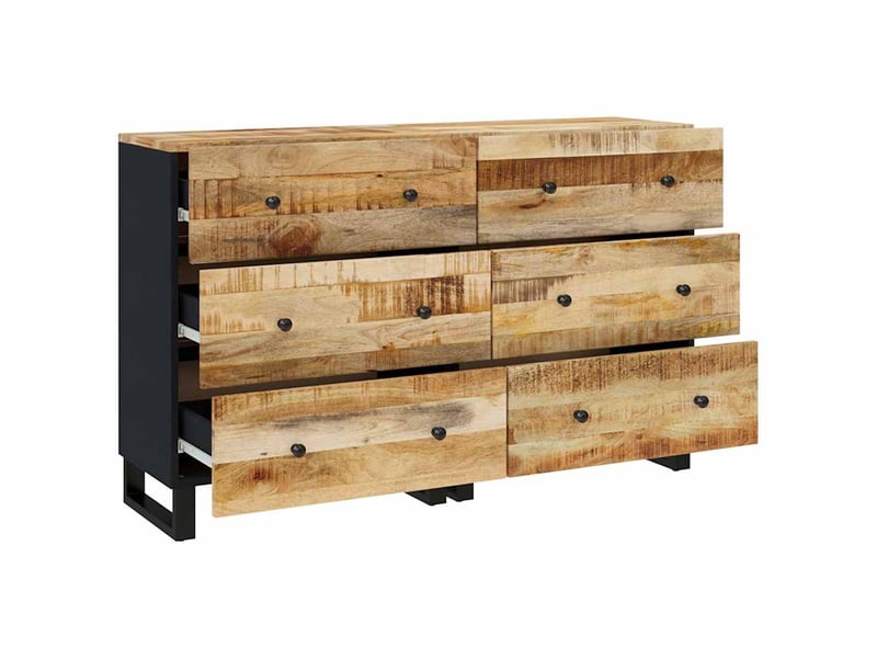  Buffets 2 pcs - bahut - meuble de rangement 60x33x75 cm bois de manguier brut  - Conforama D