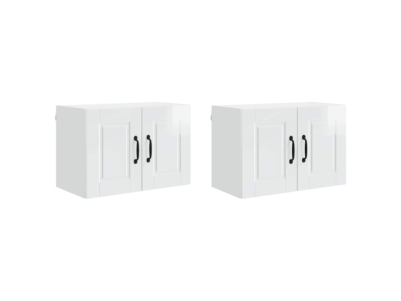 Meuble mural de cuisine, armoire de cuisine 2 pcs blanc brillant bois d'ingénierie shl5150 - Conforama A