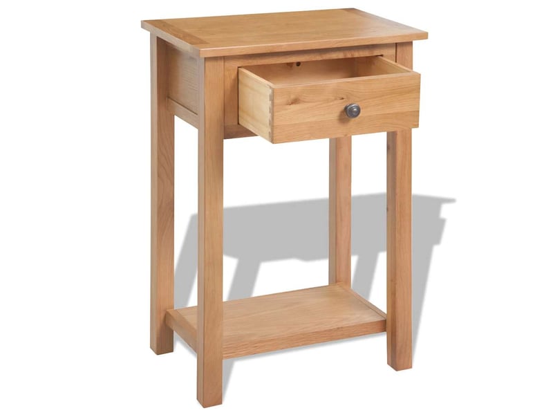 Table de chevet - table console 50 x 32 x 75 cm bois de chêne massif - Conforama C
