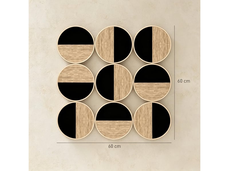  Décoration murale en métal 3d avec design unique composé de plusieurs disques ronds  - Conforama C