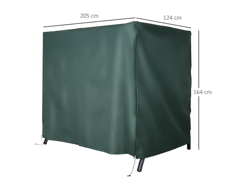 Housse de protection pour balançoire de jardin 205x124x164 cm – vert foncé – imperméable et zippée - Conforama C