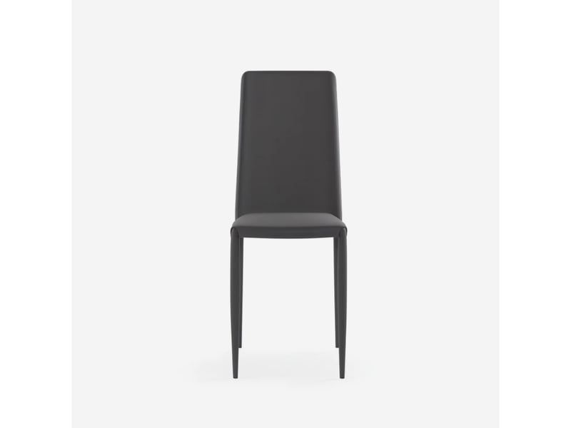  Lot de 4 chaises de salle à manger empilables en similicuir arianna - gris clair  - Conforama E
