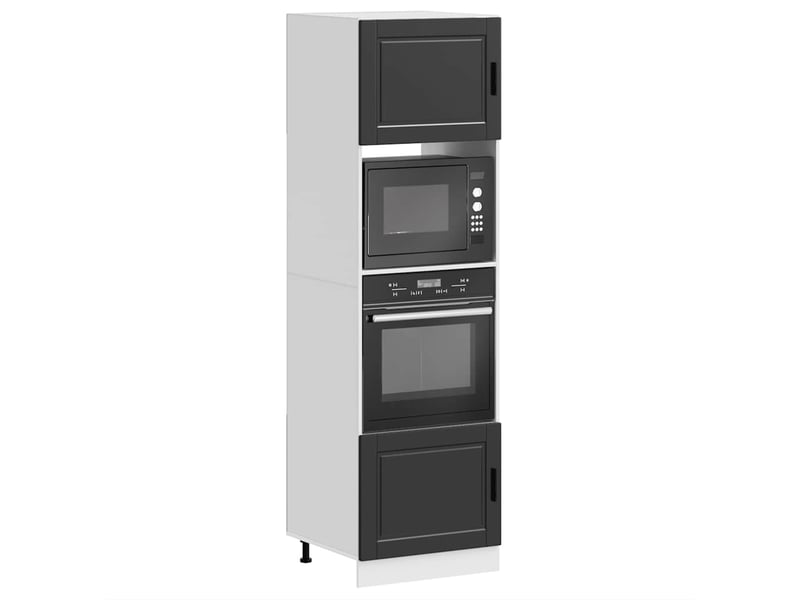 Meuble de rangement, armoires de four porto noir bois d'ingénierie - Conforama B