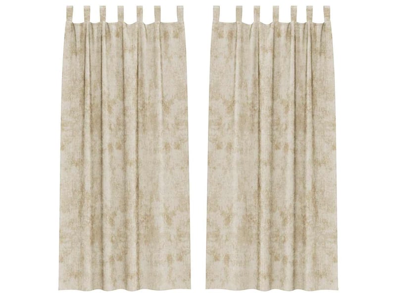  Lot de 2 rideaux en velours, rideaux de fenêtre crème 245 x 140 cm velours cf44192  - Conforama A