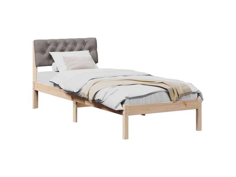 Lit simple- lit adulte - cadre de lit marron et taupe 80 x 200 cm bois massif en pin - Conforama B