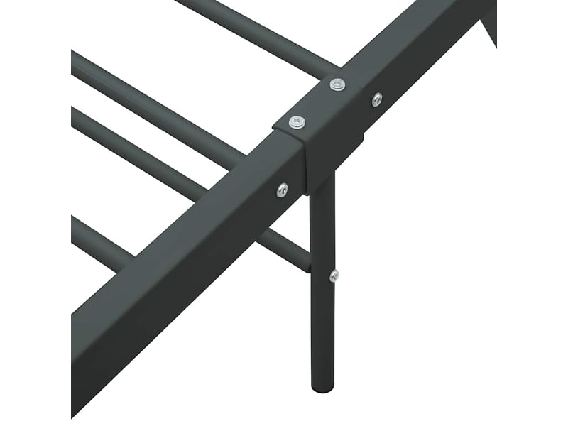  Lit simple- lit adulte -  cadre de lit sans matelas gris métal 100x200 cm  - Conforama D