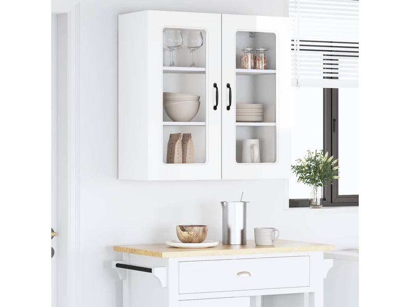  Meuble mural de cuisine | armoire de cuisine blanc brillant 80x31x80cm shl9643  - Conforama B