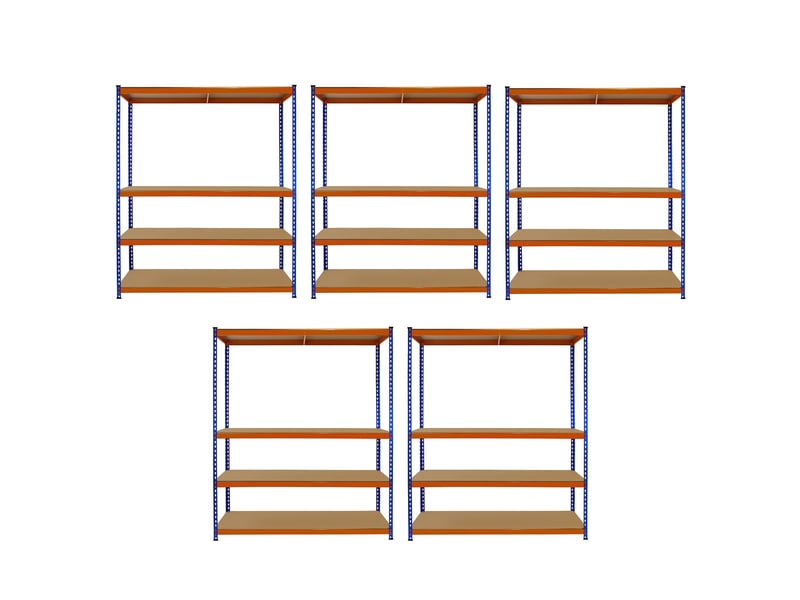  Monster racking – lot de 5 rayonnages en acier s-rax, etagères en mdf solide, assemblage sans boulons, 150cm x 50cm x 180cm 20022 - Conforama B