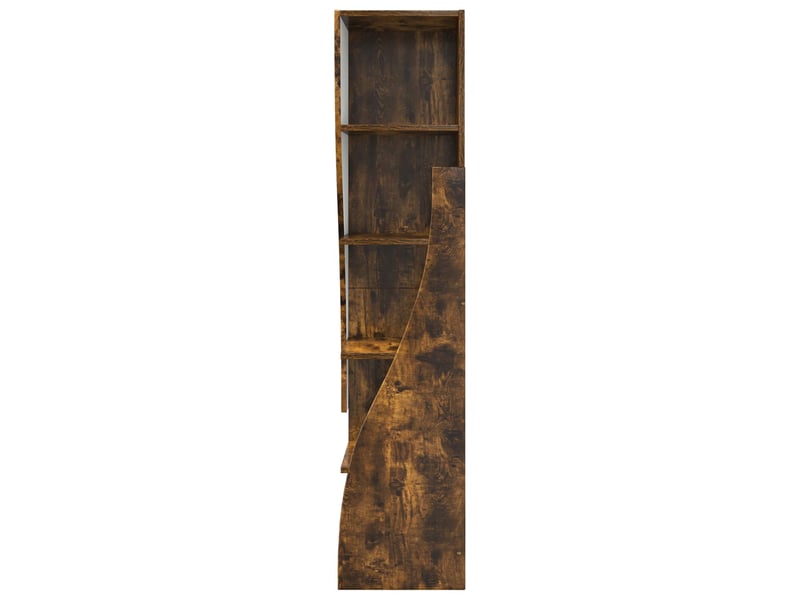  Meuble d'angle, meuble de rangement salon 32x32x140cm bois d'ingénierie chêne fumé  - Conforama E