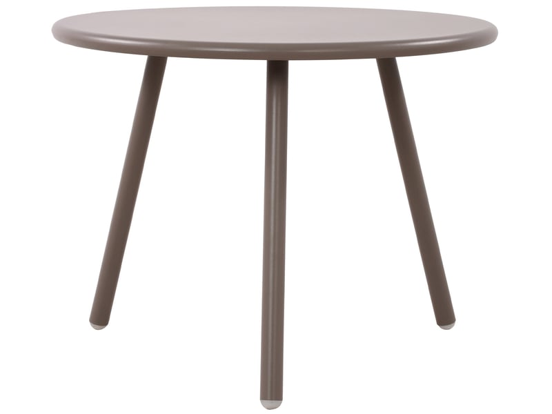 Table basse ronde intérieur extérieur en polypropylène couleur taupe – ø 60 cm résistante aux intempéries 10_0009234  - Conforama B