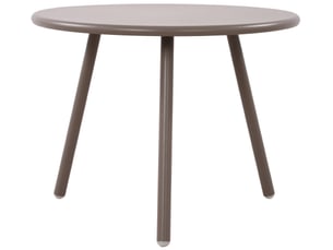 Table basse ronde intérieur extérieur en polypropylène couleur taupe – ø 60 cm résistante aux intempéries 10_0009234