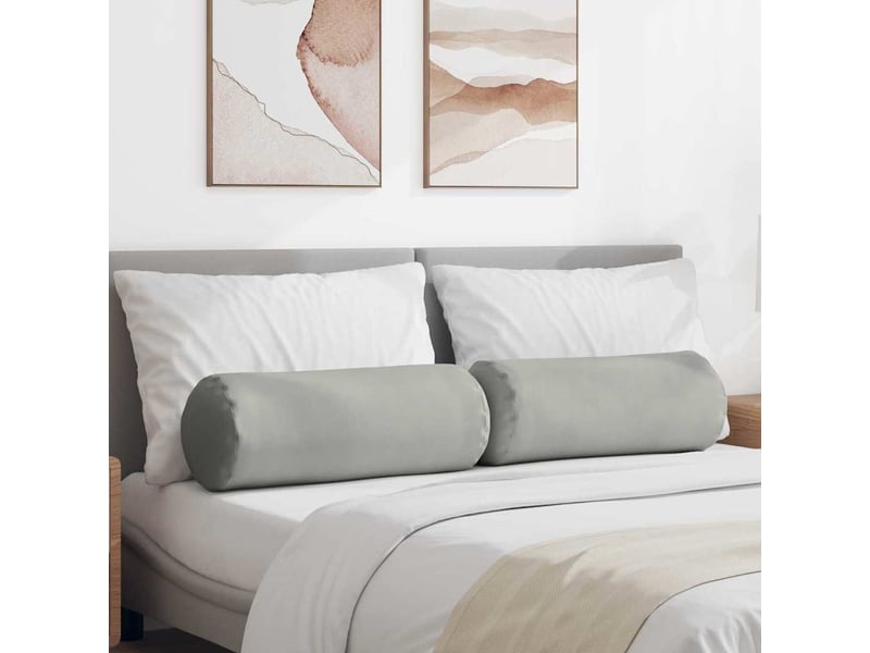 Lot de 2 coussins d'accent, coussins décoratifs, coussins lombaires gris clair ø 25 x 70 cm cf56731 - Conforama B