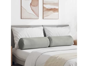 Lot de 2 coussins d'accent, coussins décoratifs, coussins lombaires gris clair ø 25 x 70 cm cf56731