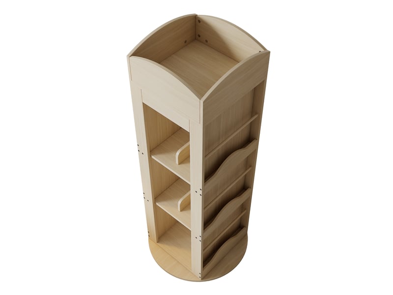  Bibliothèque rotative 360° à 4 niveaux, 142 × 63 × 63 cm, rangement multifonction  - Conforama E
