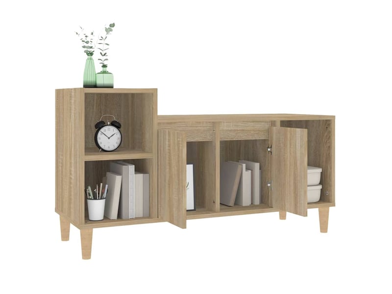  Meuble tv - banc tv - meuble de rangement chêne sonoma 100x35x55 cm bois d'ingénierie  - Conforama D