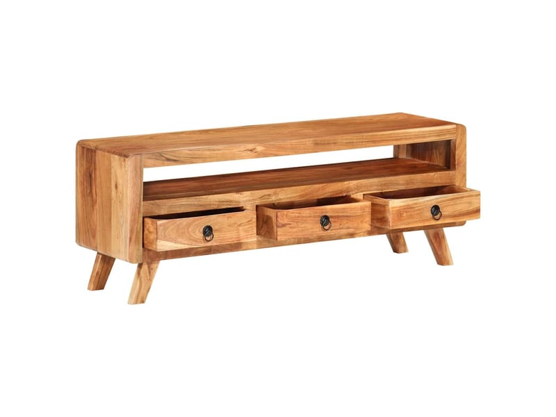  Meuble tv - banc tv - meuble de rangement 110x30x40 cm bois d'acacia massif  - Conforama C